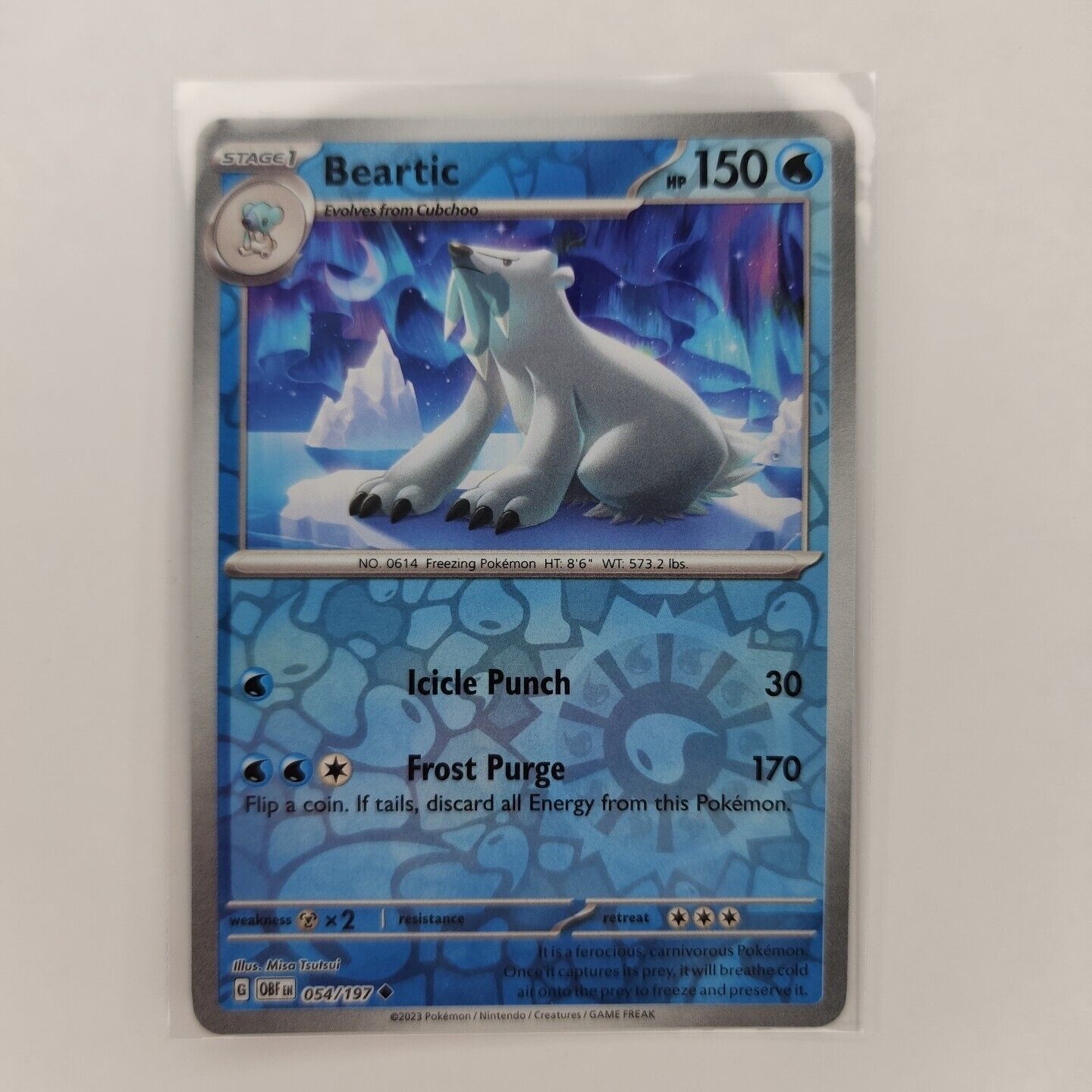 Beartic [Reverse Holo] 54/197 Pokémon TGC Obsidian Flames