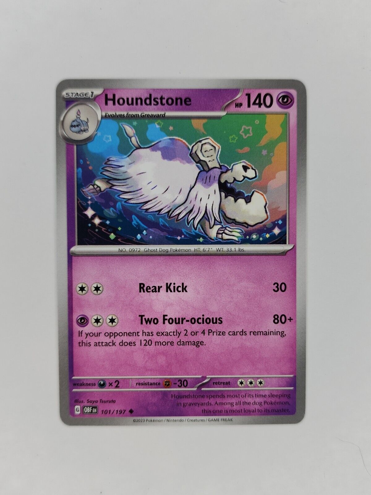 Houndstone 101/197 Pokémon TGC Obsidian Flames