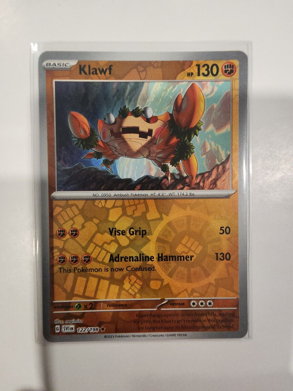 Klawf [Reverse Holo] 122/198 Pokémon TGC Scarlet & Violet