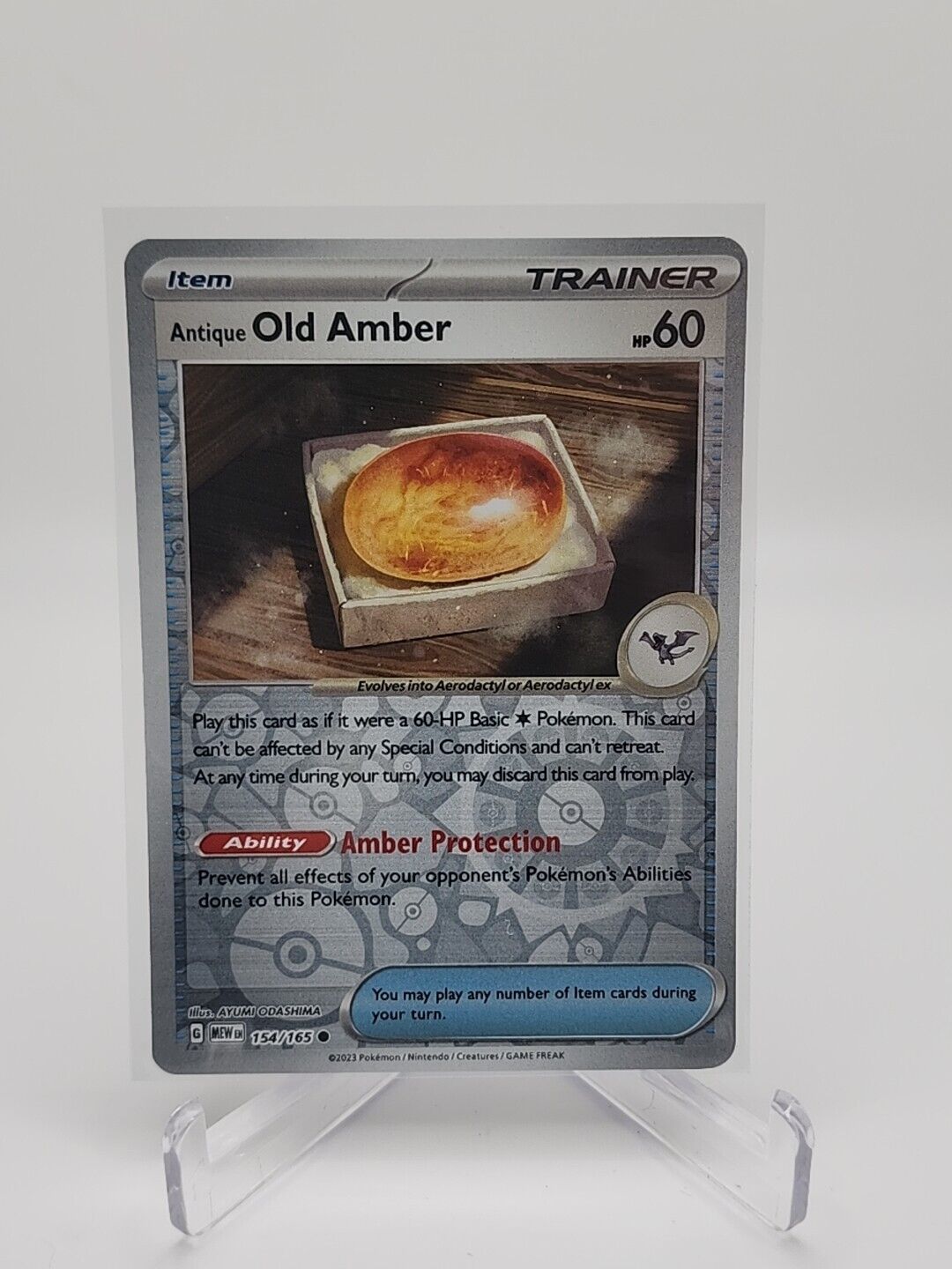 154/165 Antique Old Amber [Reverse Holo] Pokémon TCG Scarlet & Violet - 151