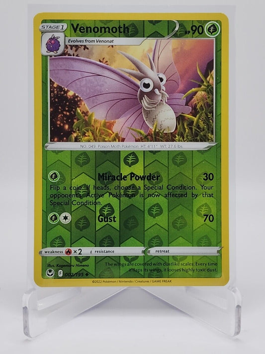 Venomoth [Reverse Holo]  2/195 Pokémon TCG Silver Tempest