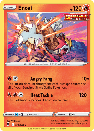 Entei  19/203 Pokémon TCG Evolving Skies