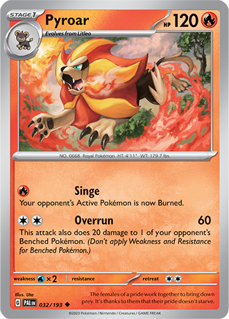 Pyroar [Reverse Holo]  32/193 Pokémon TCG Paldea Evolved