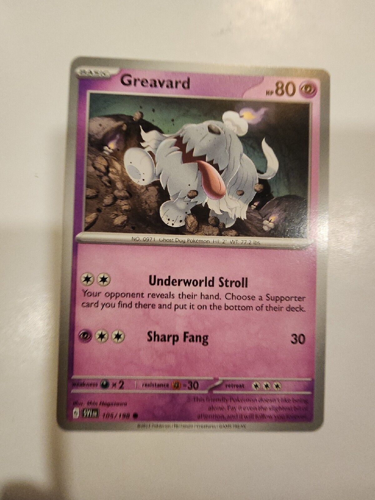 Greavard 105/198 Pokémon TGC Scarlet & Violet