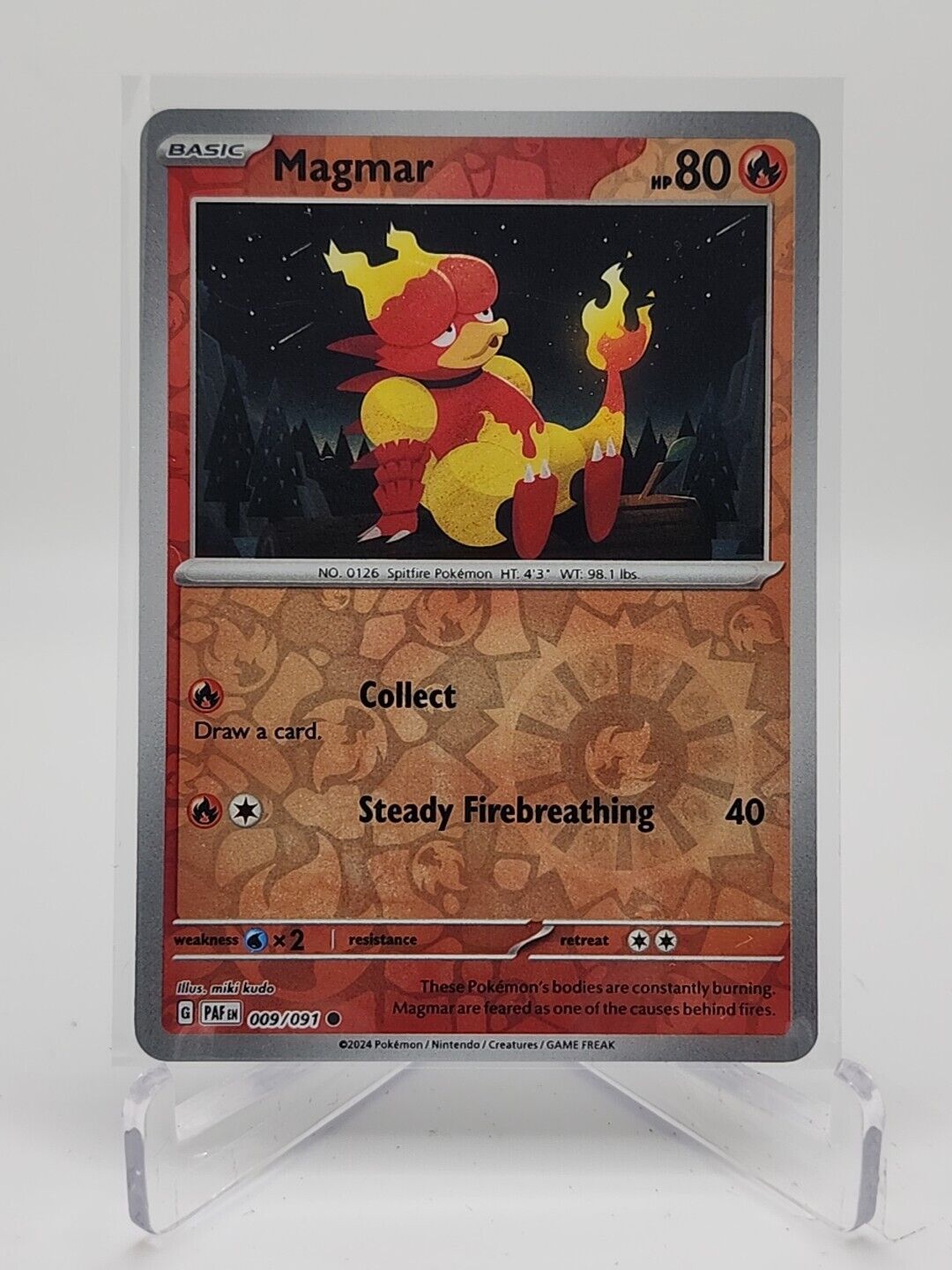 Magmar [Reverse Holo]  9/91 Pokémon TCG Paldean Fates