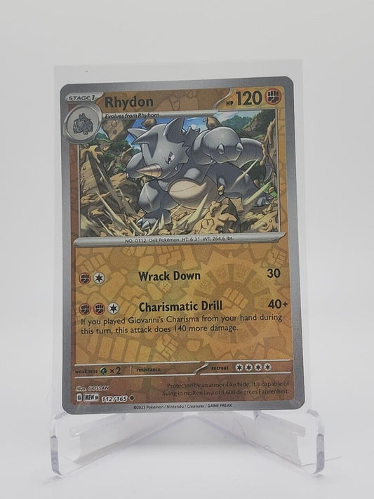 112/165 Rhydon [Reverse Holo]  Pokémon TGC Scarlet & Violet - 151