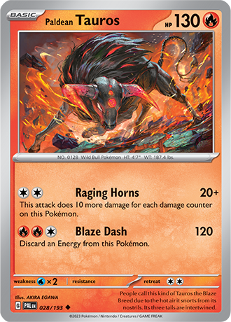 Paldean Tauros  28/193 Pokémon TCG Paldea Evolved