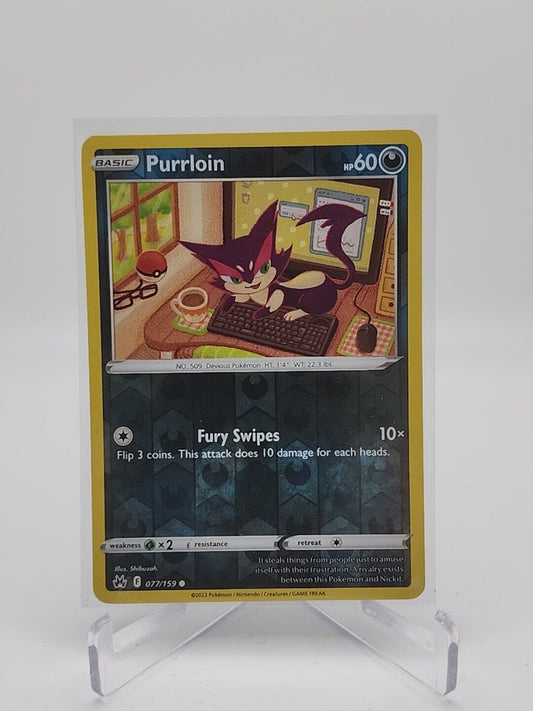 Purrloin [Reverse Holo] 77/159 Pokémon TGC Crown Zenith