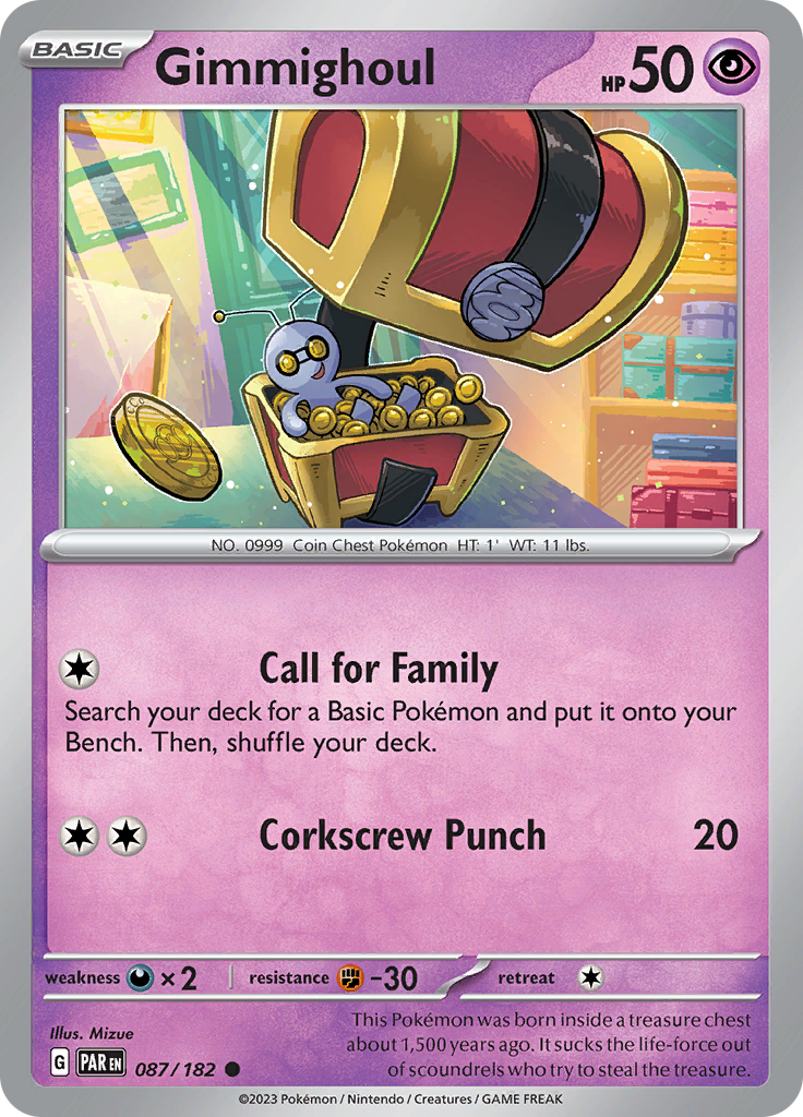 Gimmighoul  87/182 Pokémon TCG Paradox Rift