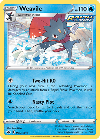 Weavile  31/203 Pokémon TCG Chilling Reign