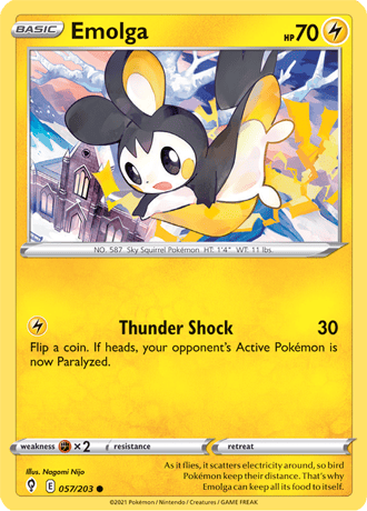 Emolga  57/203 Pokémon TCG Evolving Skies