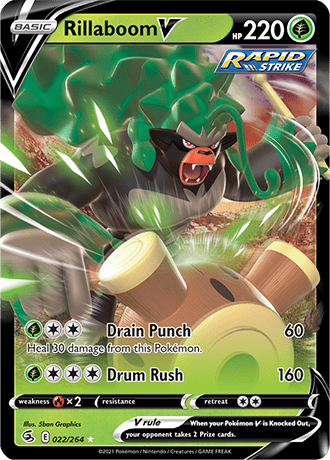 Rillaboom V  22/264 Pokémon TCG Fusion Strike