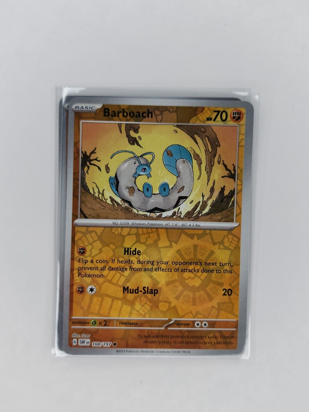 Barboach [Reverse Holo] 108/197 Pokémon TGC Obsidian Flames