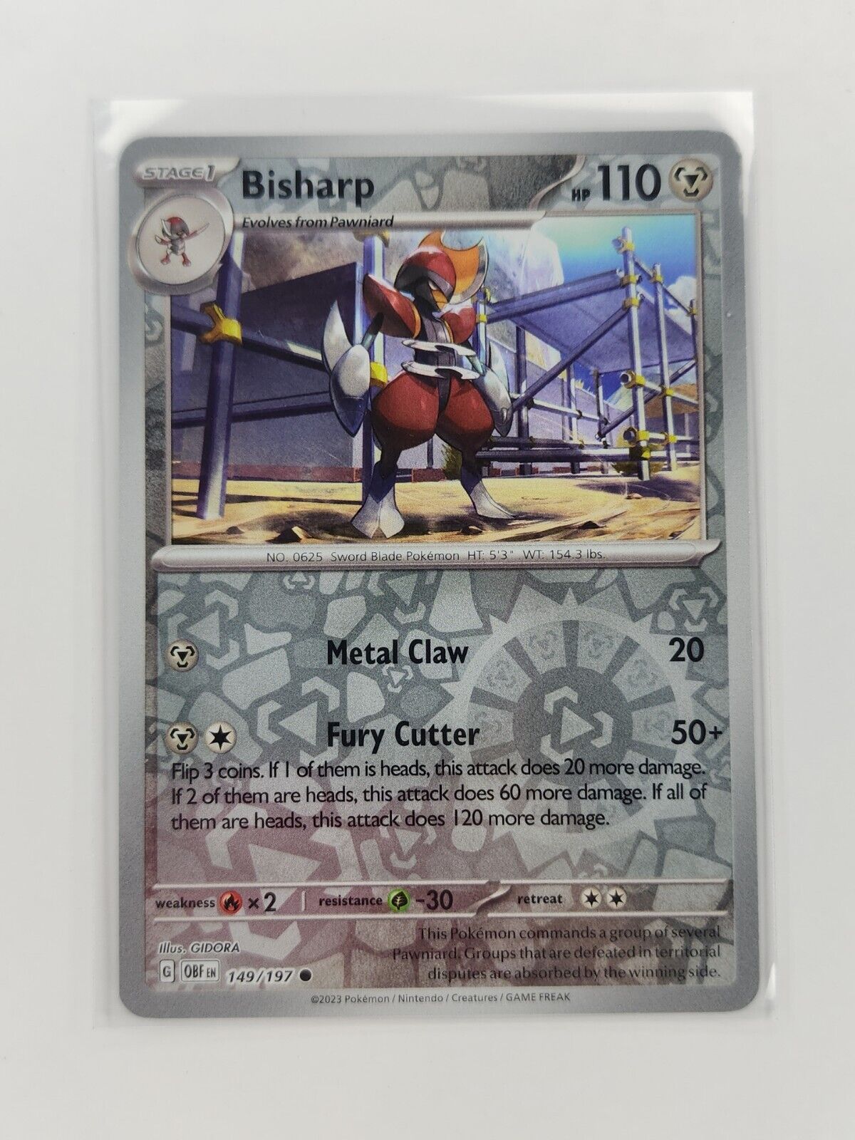 Bisharp [Reverse Holo] 149/197 Pokémon TGC Obsidian Flames