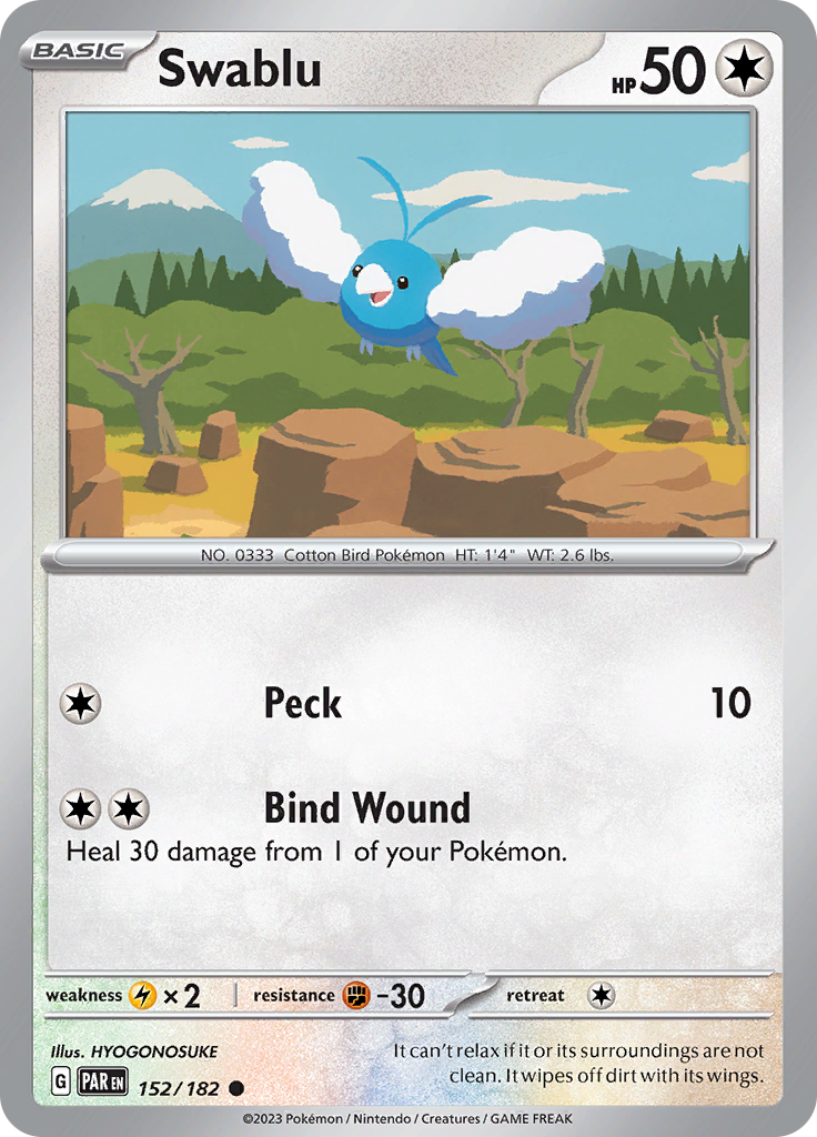 Swablu  152/182 Pokémon TCG Paradox Rift