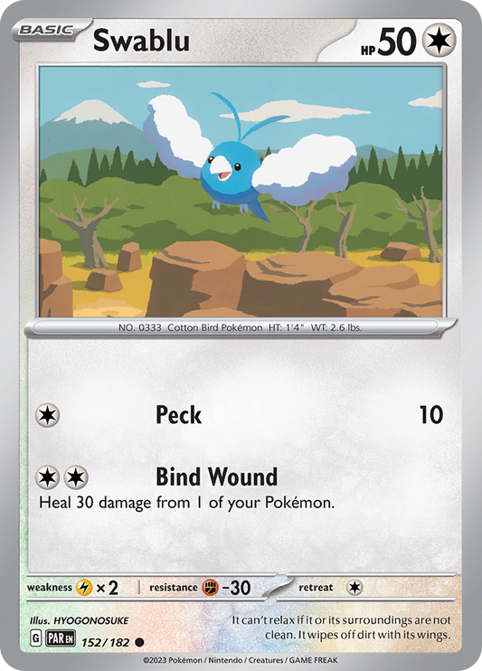 Swablu  152/182 Pokémon TCG Paradox Rift