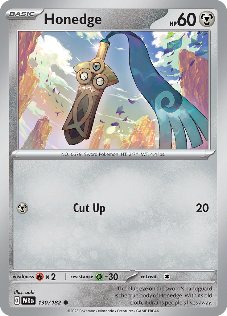 Honedge  130/182 Pokémon TCG Paradox Rift