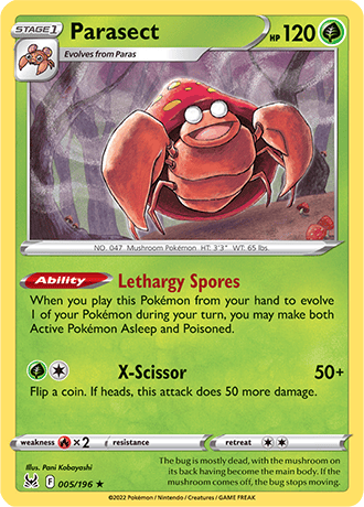 Parasect  5/196 Pokémon TCG Lost Origin