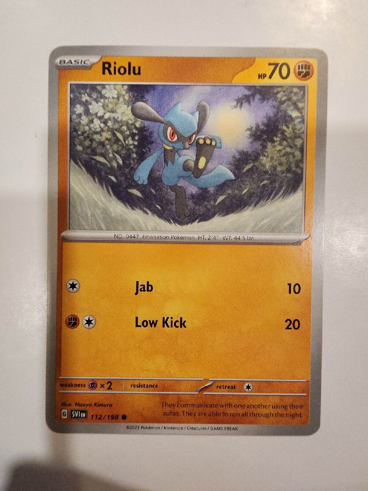 Riolu 112/198 Pokémon TGC Scarlet & Violet