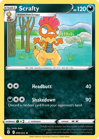 Scrafty  99/203 Pokémon TCG Evolving Skies