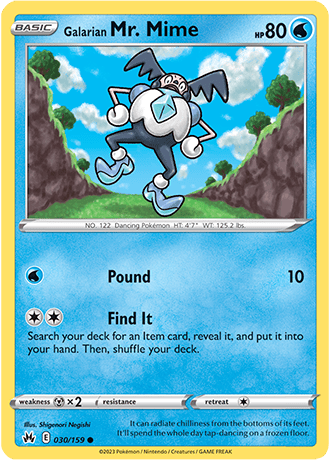 Galarian Mr. Mime  30/159 Pokémon TCG Crown Zenith