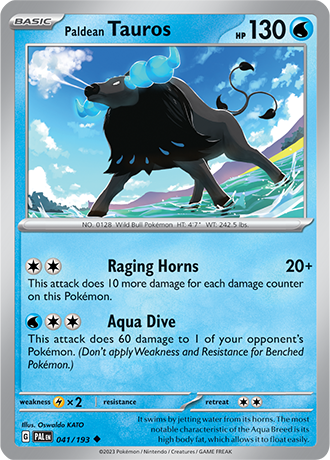 Paldean Tauros  41/193 Pokémon TCG Paldea Evolved