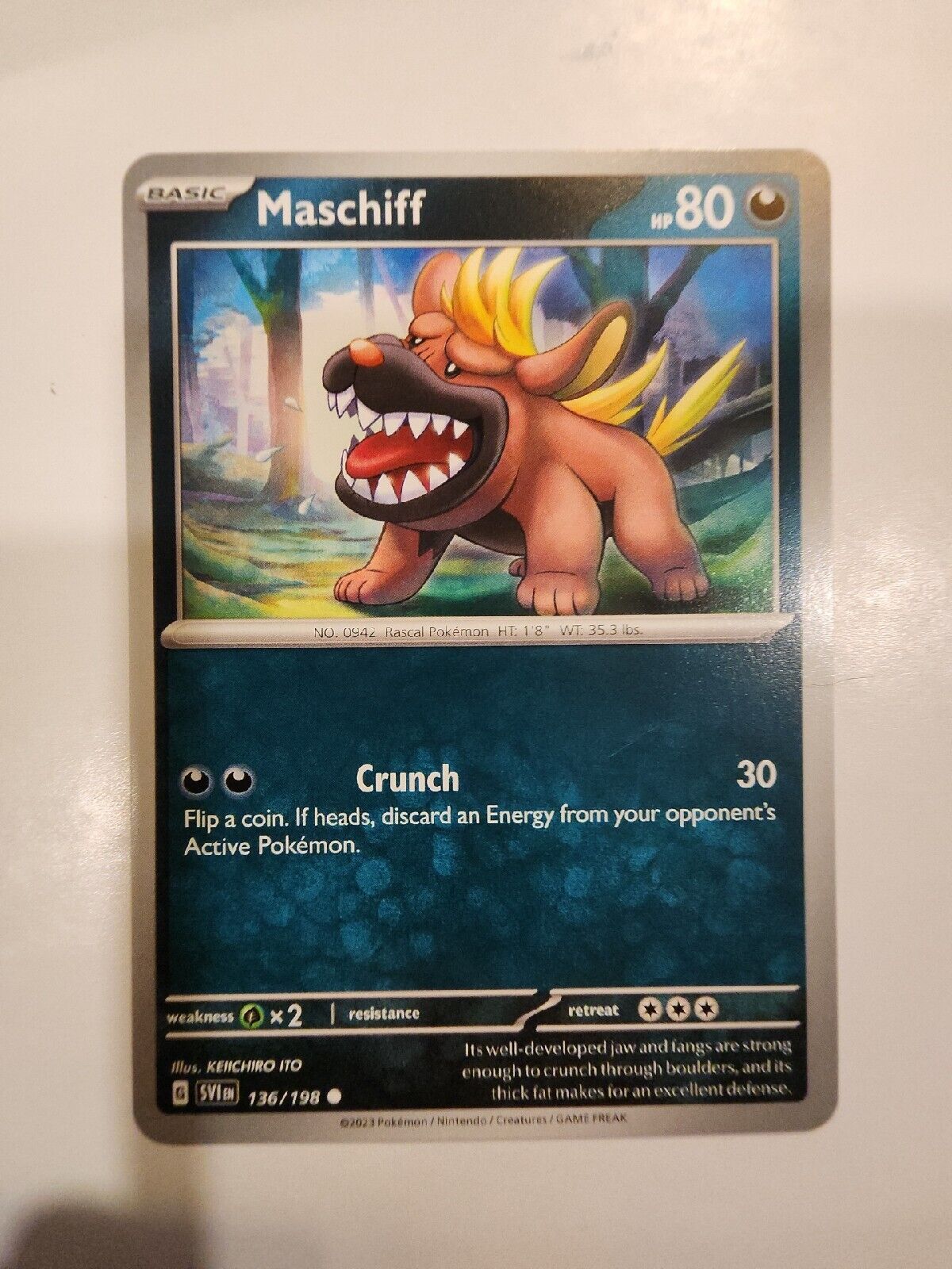 Maschiff 136/198 Pokémon TGC Scarlet & Violet