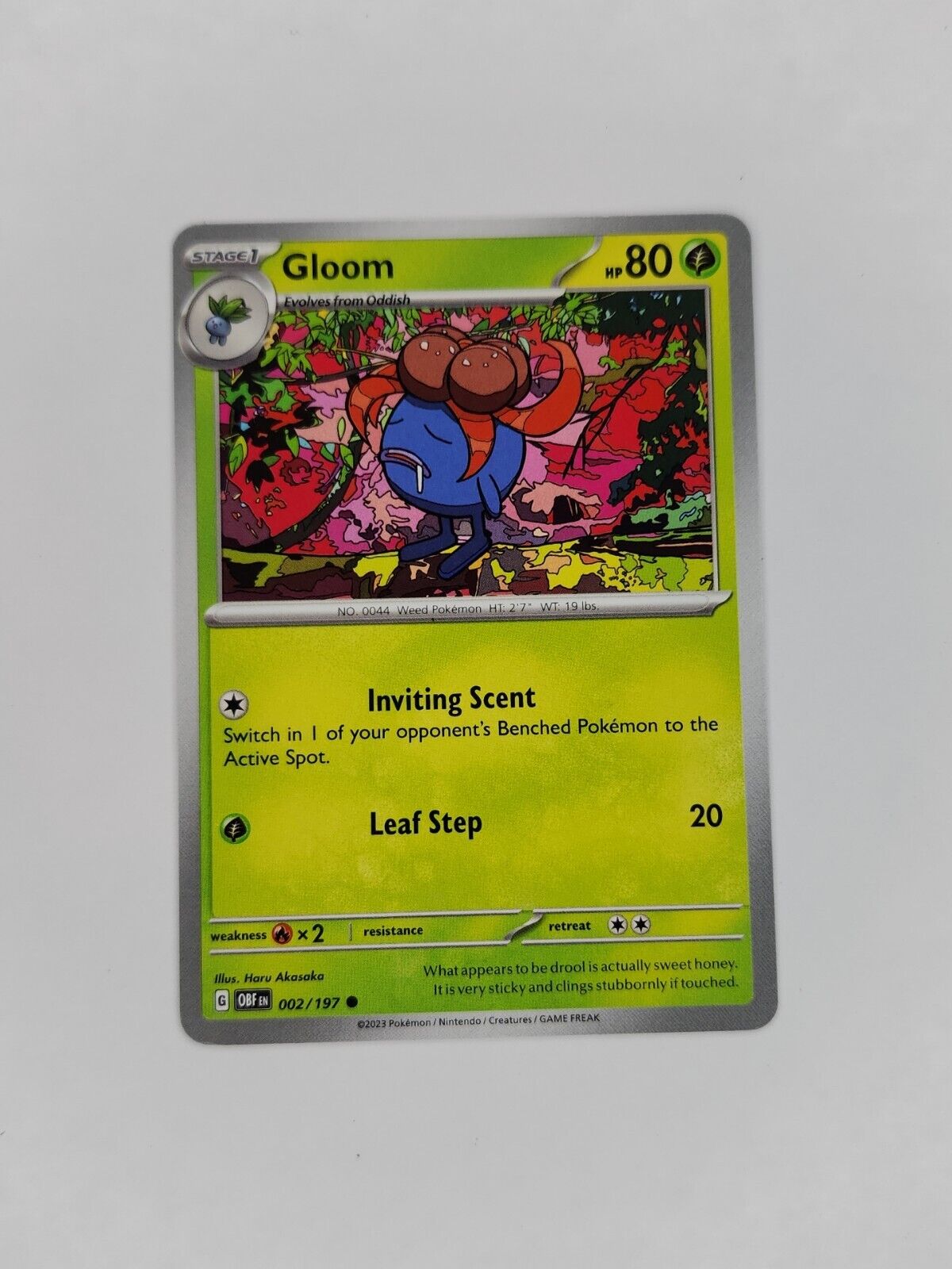 Gloom 2/197 Pokémon TGC Obsidian Flames