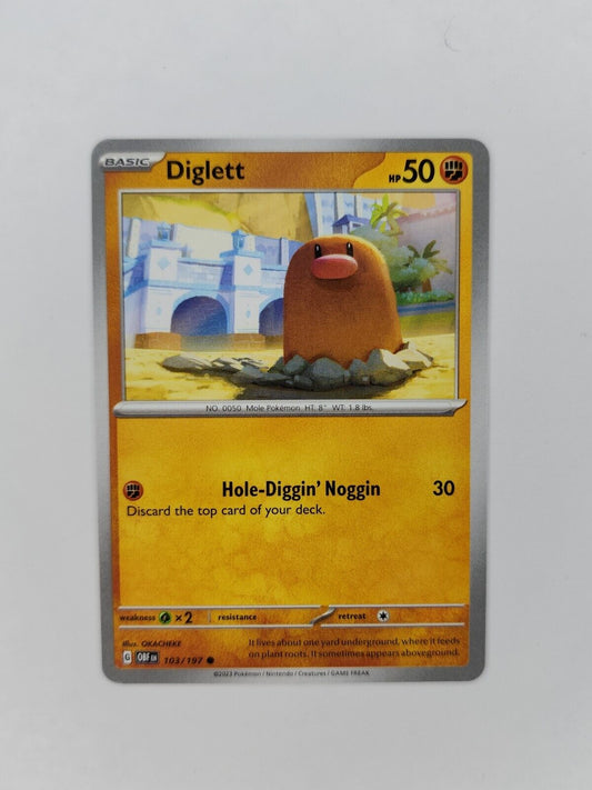 Diglett 103/197 Pokémon TGC Obsidian Flames