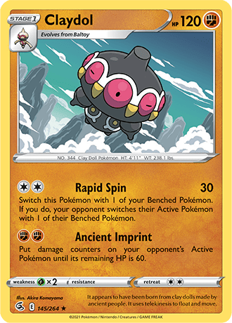 Claydol [Reverse Holo]  145/264 Pokémon TCG Fusion Strike