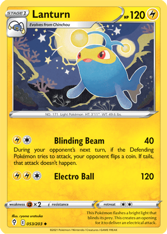 Lanturn  53/203 Pokémon TCG Evolving Skies