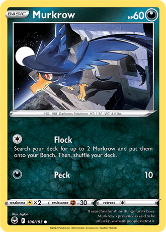 Murkrow  106/195 Pokémon TCG Silver Tempest