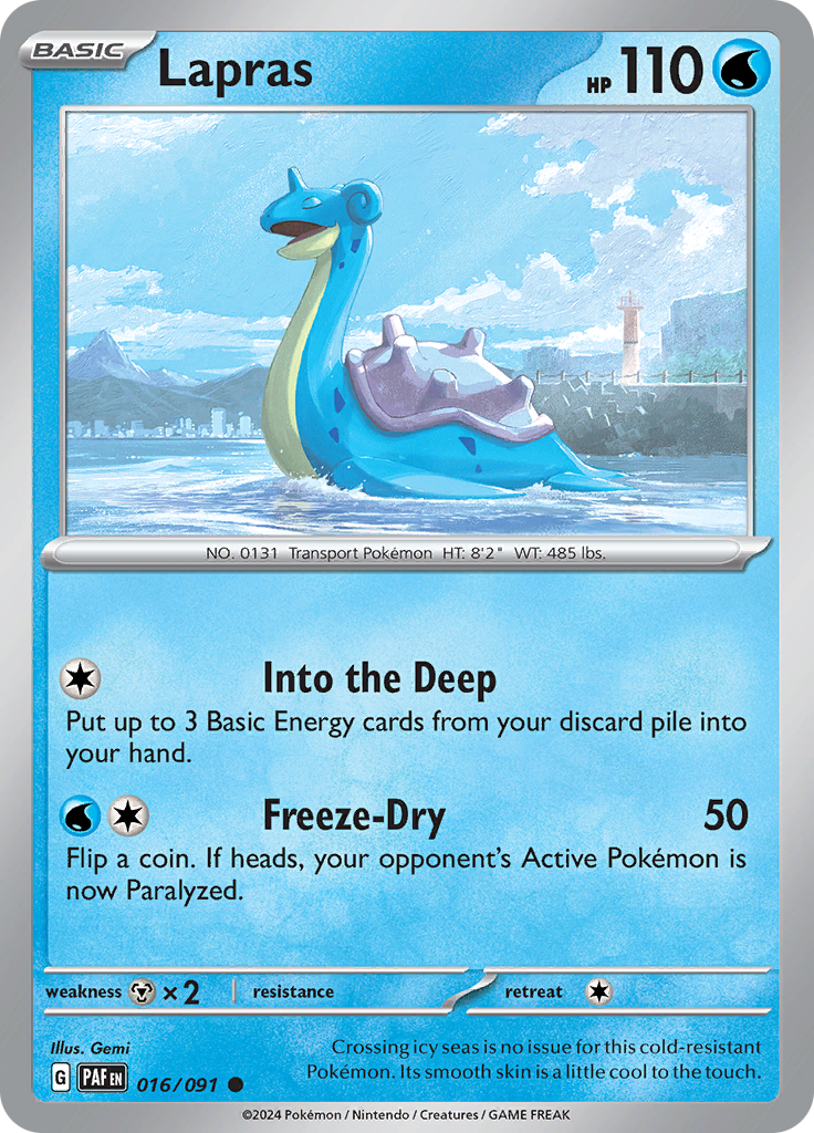 Lapras  16/91 Pokémon TCG Paldean Fates