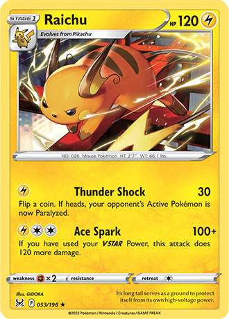 Raichu  53/196 Pokémon TCG Lost Origin