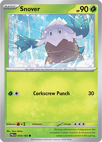 Snover  10/193 Pokémon TCG Paldea Evolved