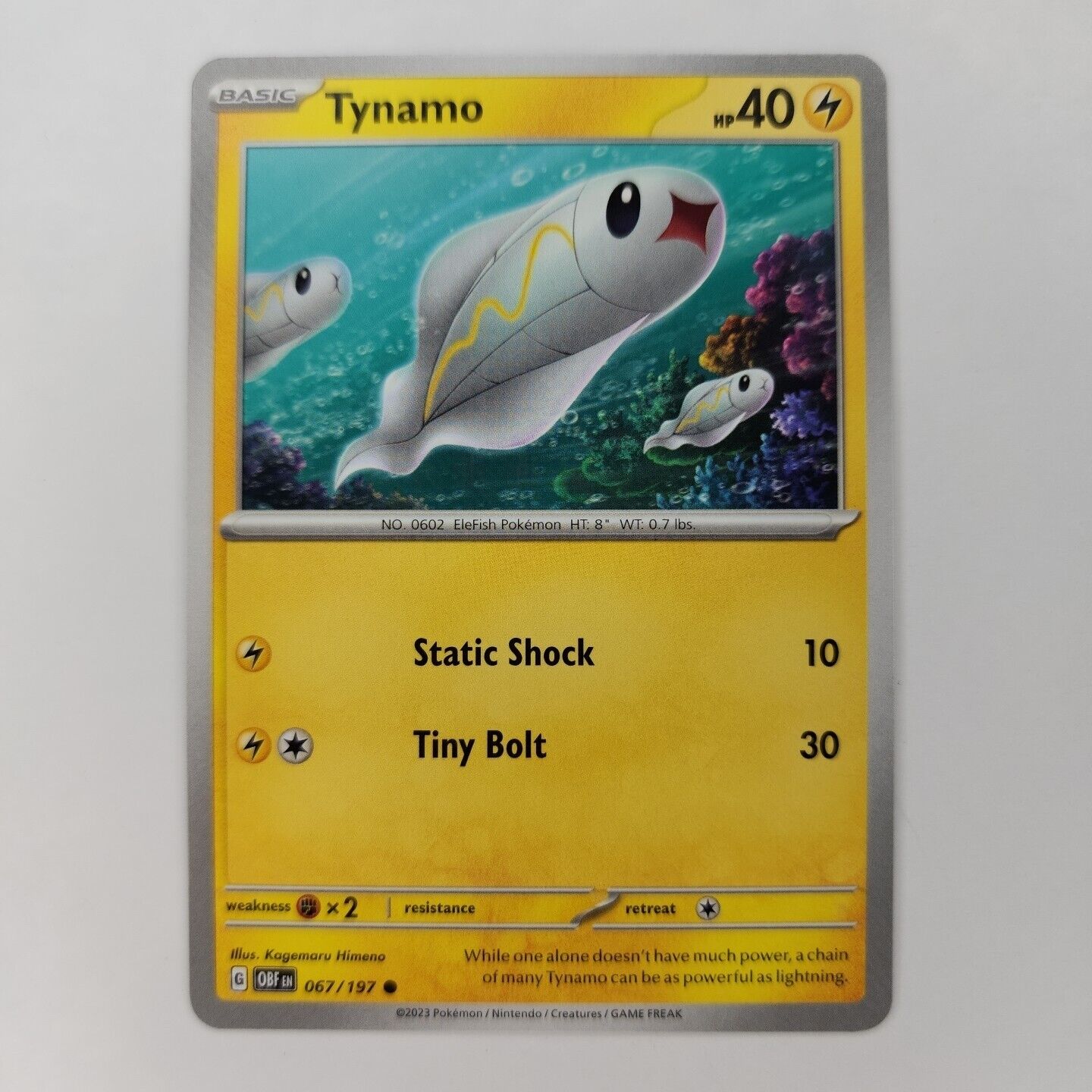 Tynamo 67/197 Pokémon TGC Obsidian Flames