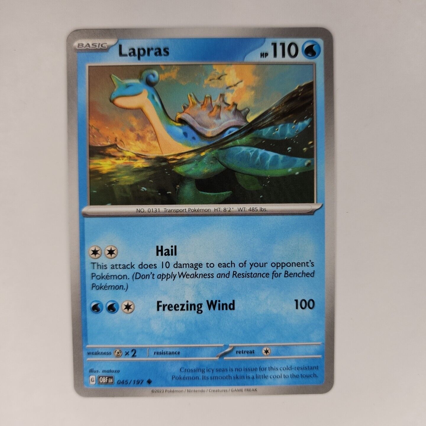 Lapras 45/197 Pokémon TGC Obsidian Flames