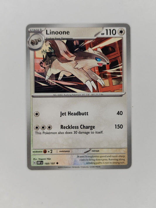 Linoone 168/197 Pokémon TGC Obsidian Flames