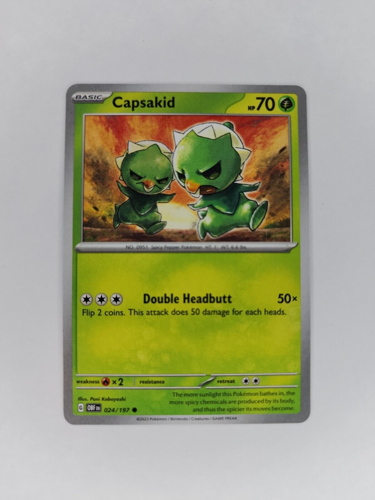 Capsakid 24/197 Pokémon TGC Obsidian Flames