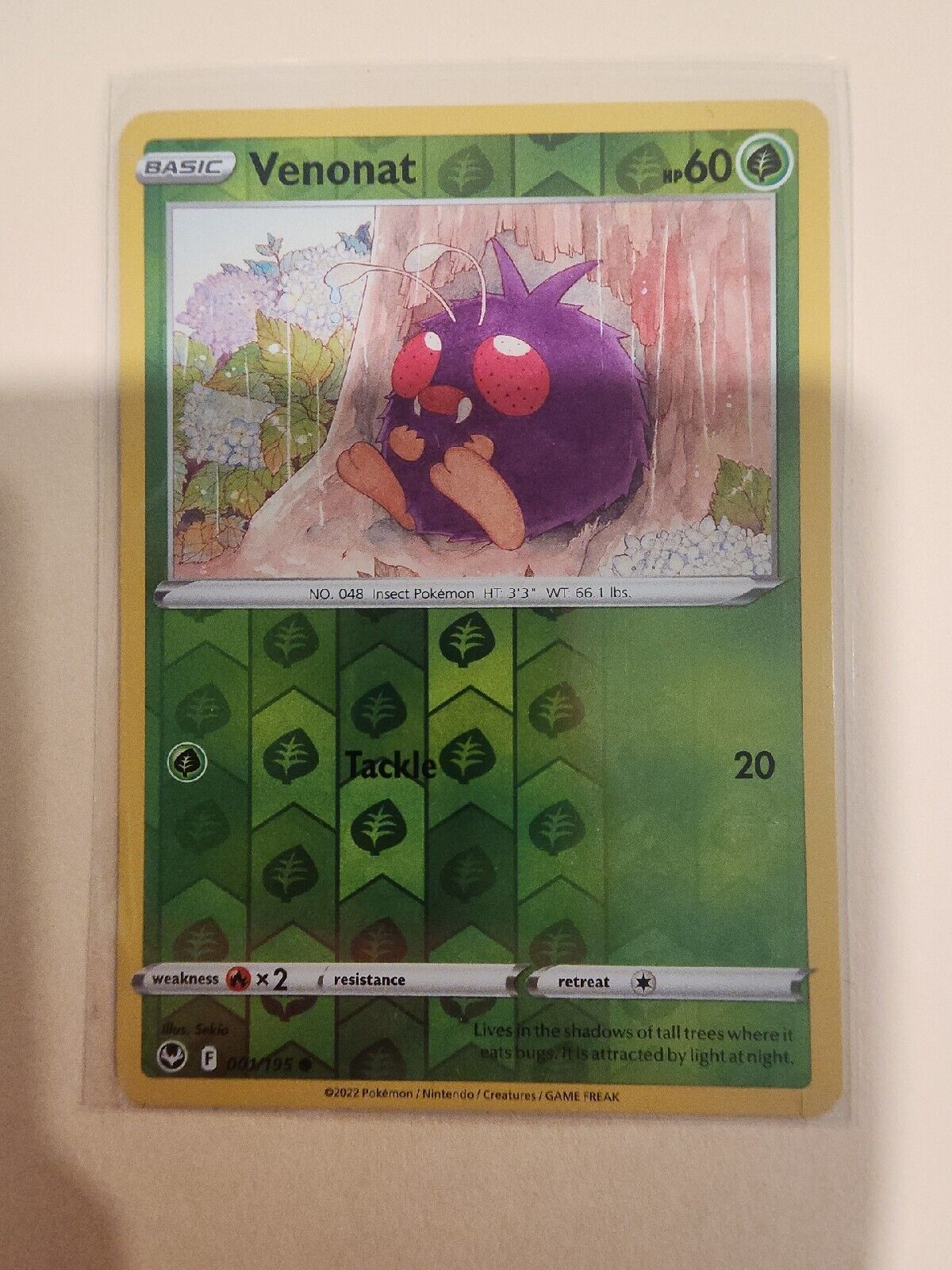 Venonat [Reverse Holo] 1/195 Pokémon Cards Silver Tempest