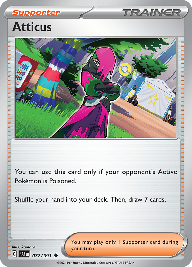 Atticus [Reverse Holo]  77/91 Pokémon TCG Paldean Fates