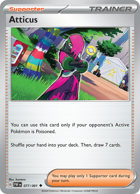 Atticus [Reverse Holo]  77/91 Pokémon TCG Paldean Fates