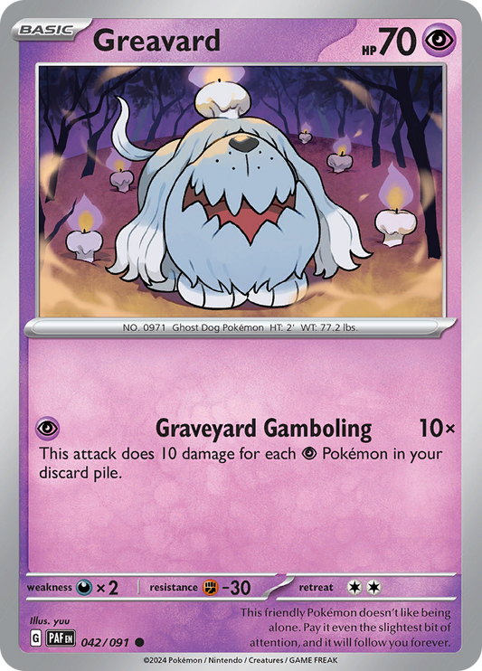 Greavard  42/91 Pokémon TCG Paldean Fates