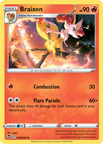 Braixen  26/195 Pokémon TCG Silver Tempest