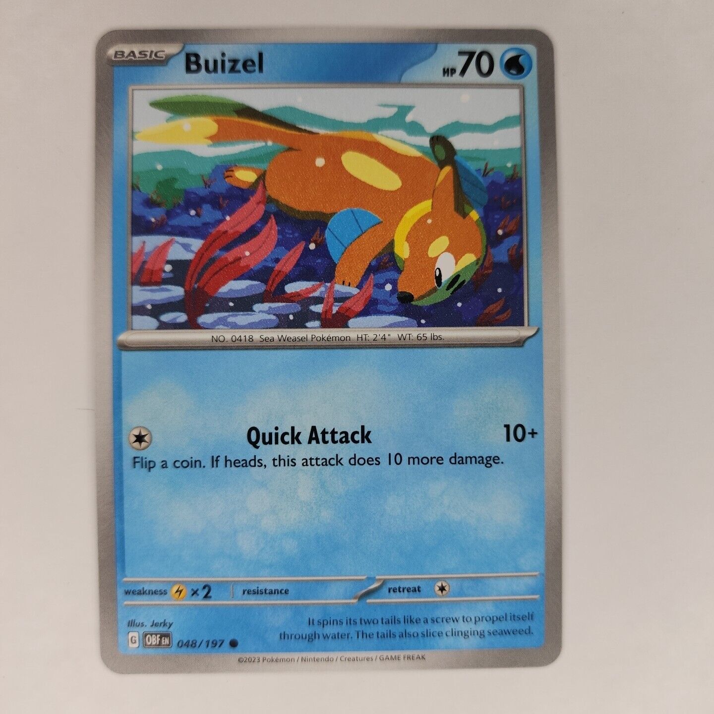 Buizel 48/197 Pokémon TGC Obsidian Flames