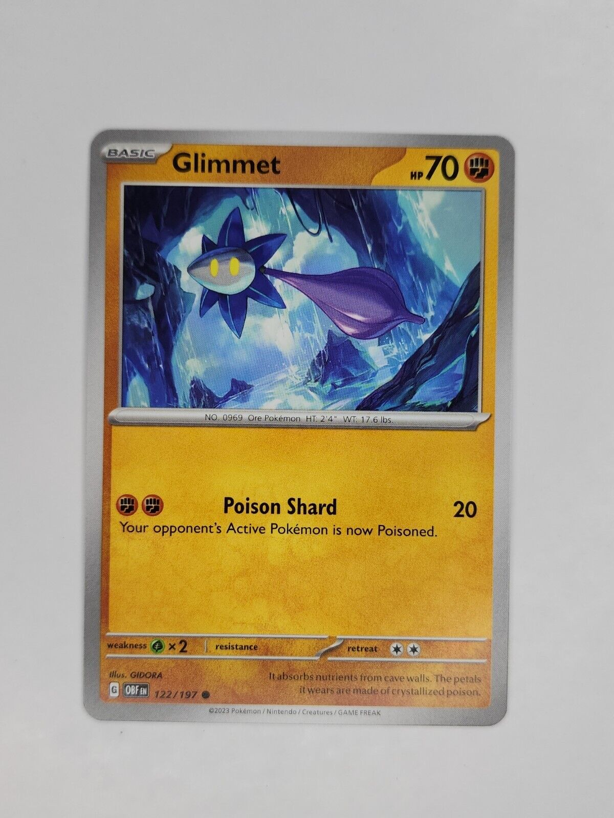 Glimmet 122/197 Pokémon TGC Obsidian Flames