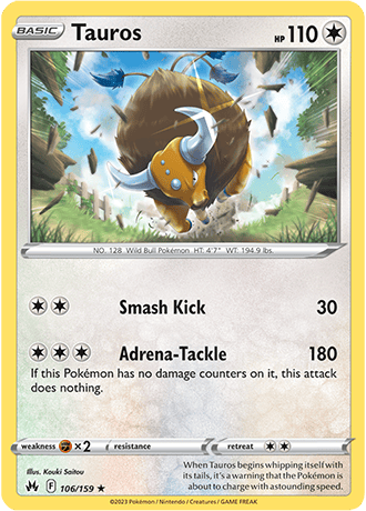 Tauros  106/159 Pokémon TCG Crown Zenith