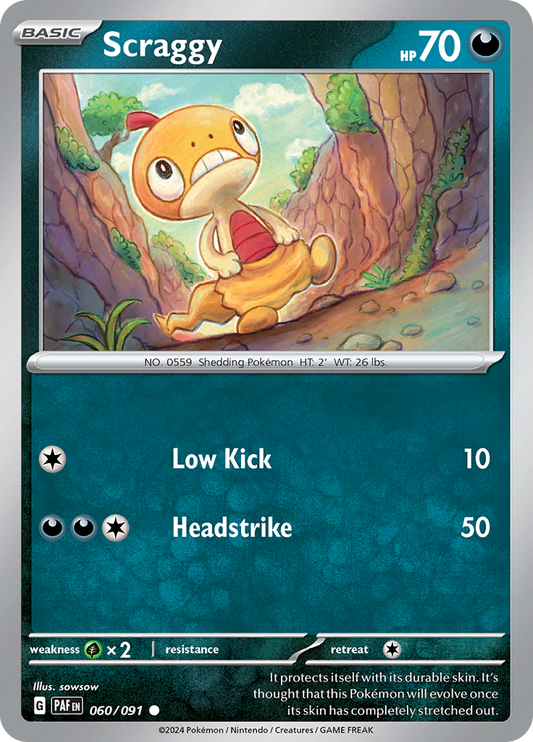 Scraggy  60/91 Pokémon TCG Paldean Fates