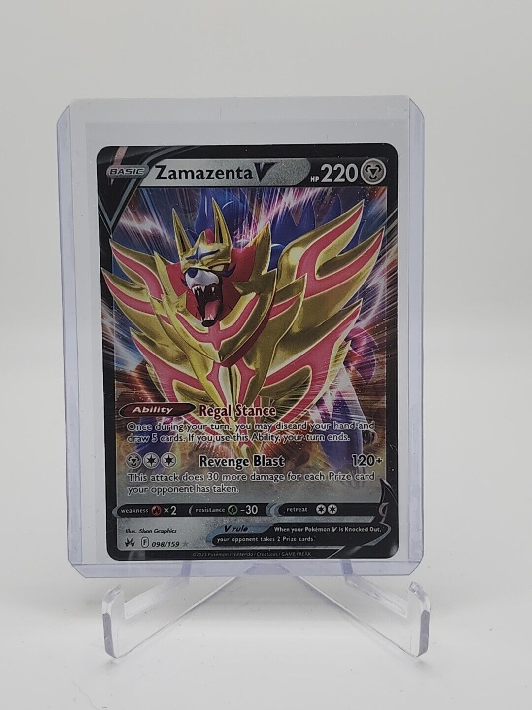 Zamazenta V 98/159 Pokémon TGC Crown Zenith