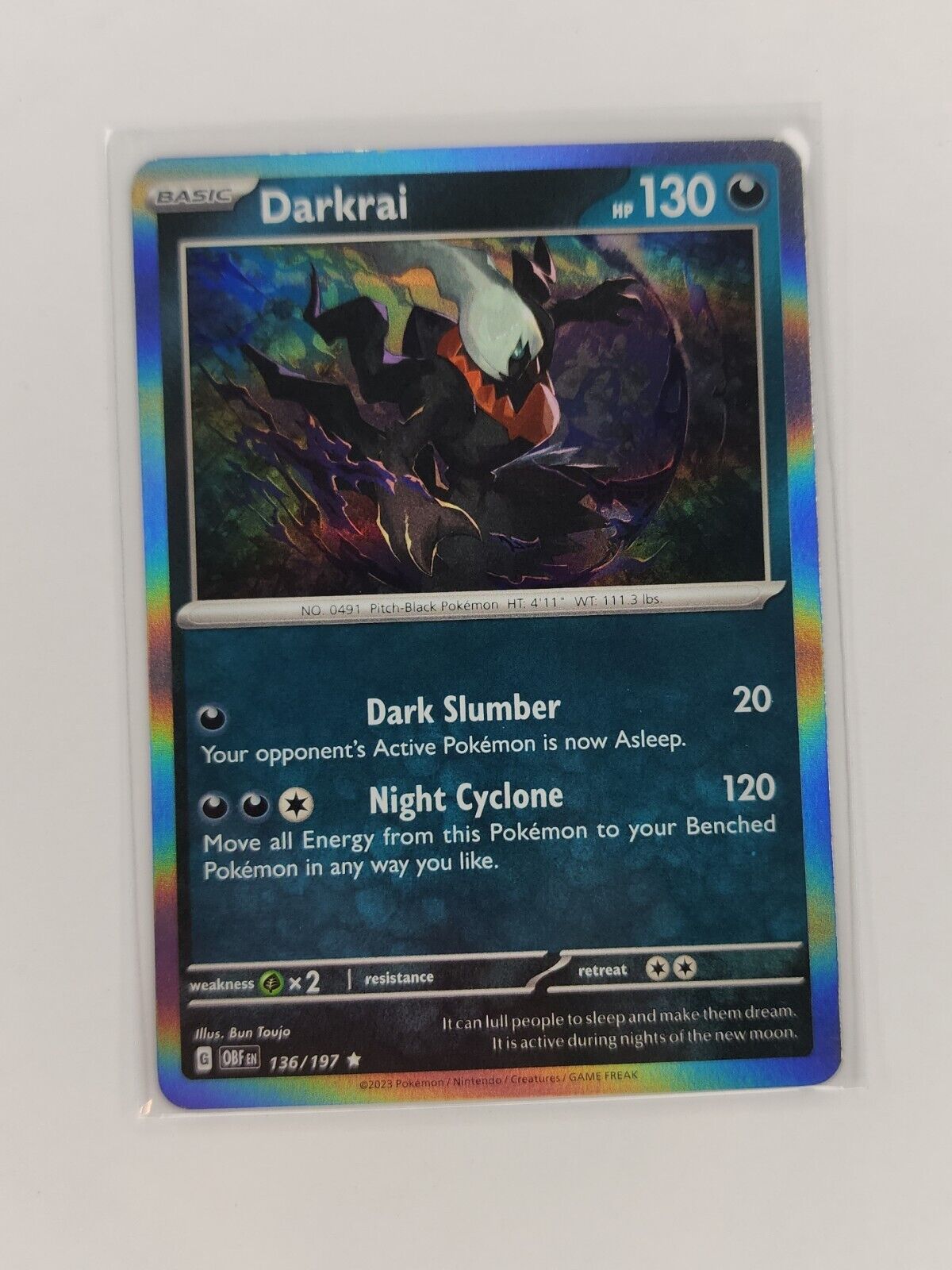 Darkrai [Holo] 136/197 Pokémon TGC Obsidian Flames